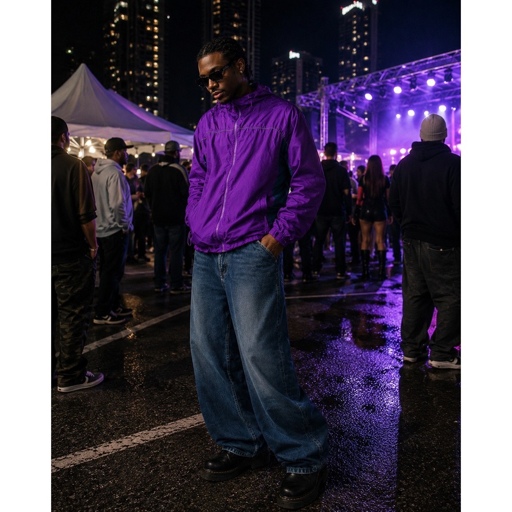 World‎ Kite Museum Womans Sz Large Full Zip Windbreaker Jacket Purple Hooded